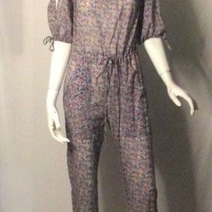 Planet blue floral jumpsuit